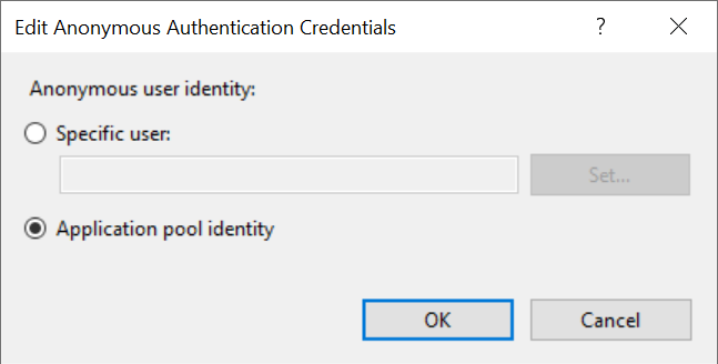 Granting Modify permissions to the Application Pool Identity