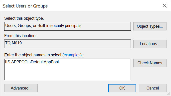 Editing Anonymous Authentication to use Application Pool Identity