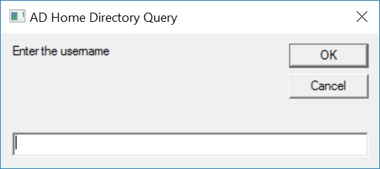 Username input prompt